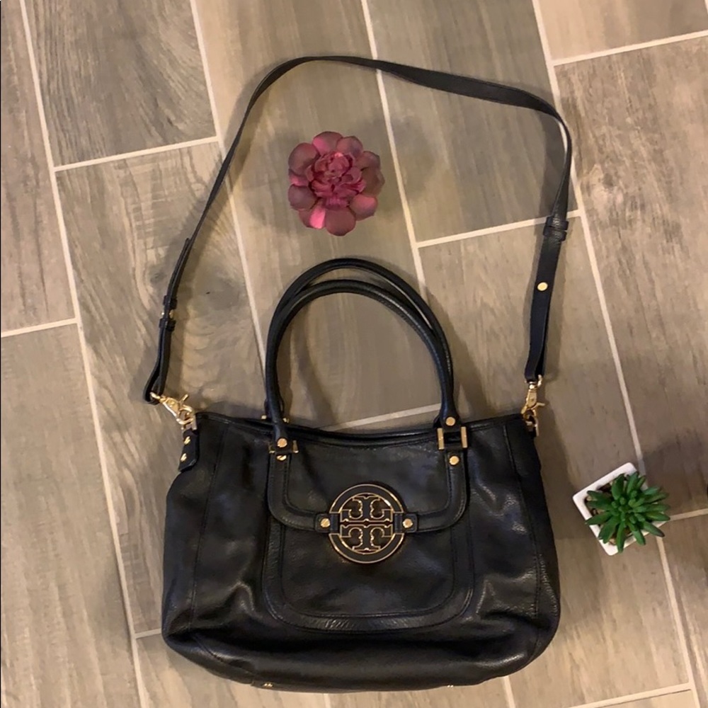Tory Burch Amanda Classic Hobo Purse Black